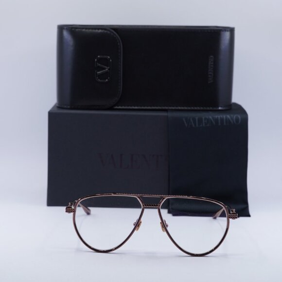 Valentino V-STUD-II VLX-133C Aviator Eyeglasses 59mm - Rose Gold - Picture 8 of 10